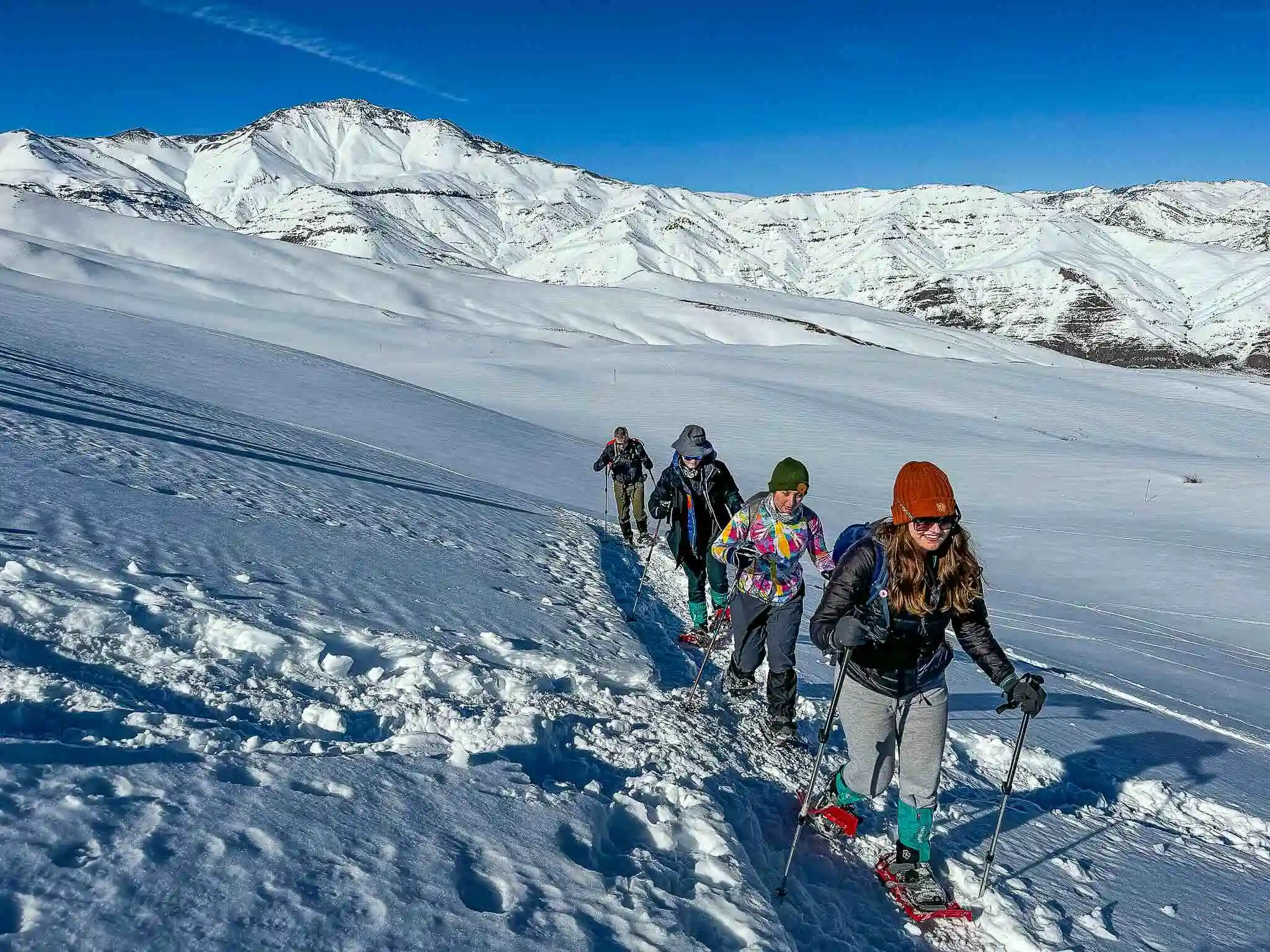 snowshoeing tour trekking con raquetas tour santiago chile ecordua